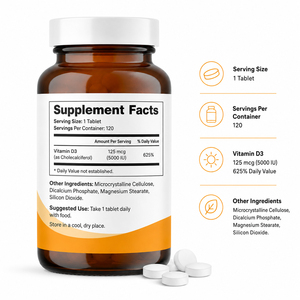 Complément Alimentaire Premium 10000 UI Calcium Vitamine D3 K2 Comprimé Améliore la Densité Osseuse Soutien Immunitaire Énergie Vitamines Minéraux 60 - Product Image 6