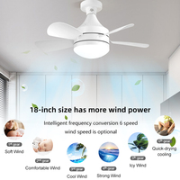 Ventilateurs de plafond avec lumières et télécommande, Ventilateur de plafond encastré, Ventilateur LED à lame intelligente moderne