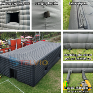 ब्लैक पोर्टेबल एलईडी डिस्को लाइटिंग नाइटक्लब पार्टी टेंट इन्फ्लैटेबल क्यूब पार्टी टेंट ब्लोअर के साथ इन्फ्लैटेबल नाइटक्लब टेंट - Product Image 4