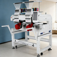 Máquina de Bordar Computarizada para Gorras MYSEW MJS1202/1502, 2 Cabezales, 12/15 Agujas, Recorte Automático, Carga de Patrones por WiFi, 40x50cm