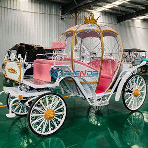 Carruaje Eléctrico ZHENDA de Cenicienta, Blanco, Rosa y Dorado, Carro de Paseo al Aire Libre, Transporte Especial, Carruaje de Calabaza - Product Image 1