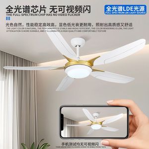 Ceiling Fan Light With Led Integrated Pendant For Living Room And Dining Room Flush Mount 220V Fixed Blade Fan - Product Image 3