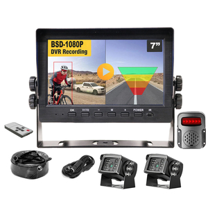 Schermo da 7 "IPS per <span class=keywords><strong>Monitor</strong></span> per auto DVR schermo Modulare con rilevamento BSD AI segnale acustico di allarme 2x1080P telecamera di retromarcia - Product Image 1