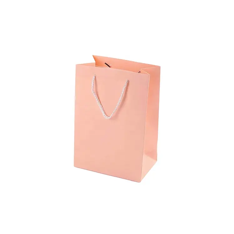 Licht Roze Papier Perzik Bruidsmeisje Mini Gift Bags Met Tissue Papier