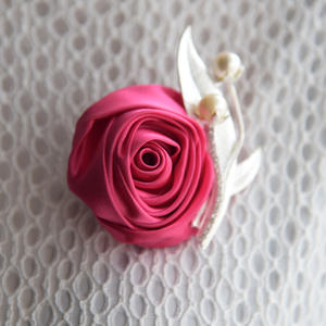 Pernikahan Prom korsase bunga mawar buatan gelang bunga Aksesori kain untuk pengantin dan tamu - Product Image 6