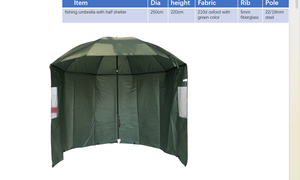 Vente en gros 3m pêche à la carpe chasse parapluie vert <span class=keywords><strong>Brolly</strong></span> parapluie tente avec pare-brise amovible - Product Image 2