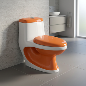 WC monobloc en céramique blanc et bleu de designer pour villas de luxe - Product Image 4