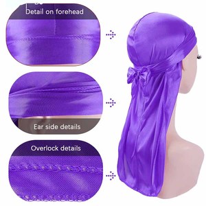 Personnalisé Durag Durags Soie Hommes Satin Queue Couvre-chef Soyeux Femmes Foulard Cap Élastique Wrap Caps Cheveux Do Chiffons Coiffe Dormir - Product Image 3