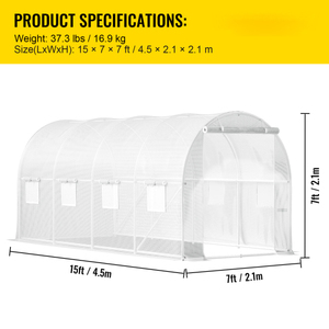 Invernadero de malla de PE blanca con estructura metálica, impermeable y de fácil montaje para cultivo en exteriores. - Product Image 5
