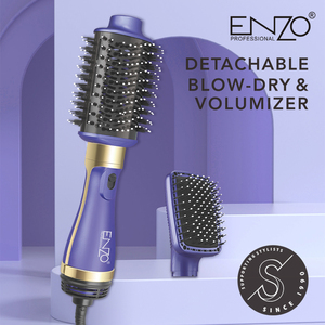 ENZO <span class=keywords><strong>Brosse</strong></span> à air chaud électrique professionnelle 2 en 1, sèche-<span class=keywords><strong>cheveux</strong></span> et lisseur en une seule étape, volumateur rotatif - Product Image 3