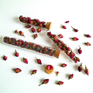 Tubes à essai en verre Tianjing pour thé aux fleurs, 25x200mm, transparents, fond rond, avec bouchon en liège, pour le stockage d'herbes - Product Image 2