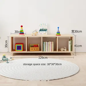 Floor Stand Bookshelf Toy Storage Bookcase Racks Wooden Sundries Square Shape Cabinet Best Seller Kids Room Furniture