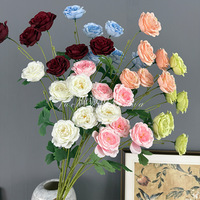 Roses artificielles parfumées faites à la main, 6 têtes, directement de l'usine, pour mariage, fête des mères, Noël, décoration de la maison