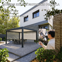 Pergola à toit à lames orientables avec finition thermolaquée pour villa, jardin, gazebo, balcon, terrasse