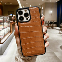 Étuis vierges en cuir PU pour gravure laser personnalisée, étuis en cuir de crocodile pour iPhone 17, cadeau promotionnel