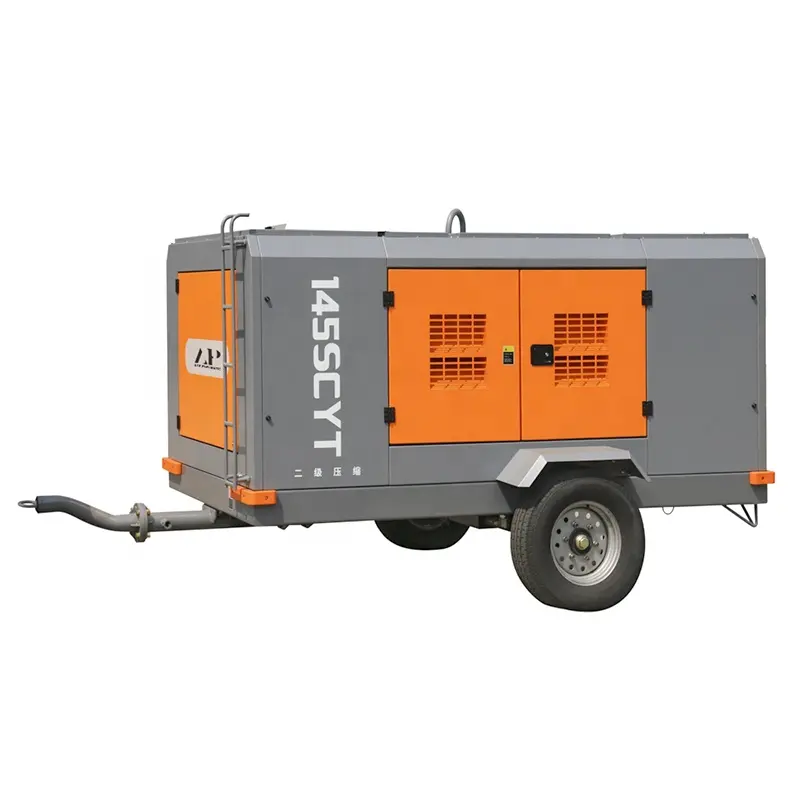 Nieuw Product 12 Bar 16bar 30bar Diesel Schroef Luchtcompressoren Draagbare Diesel Luchtcompressor Voor Het Boren Van Rock