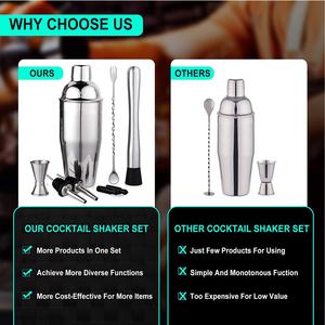 Set di strumenti da Bar in acciaio inossidabile da 750ml Kit per barman con ricette e borsa 8 pezzi - Product Image 3