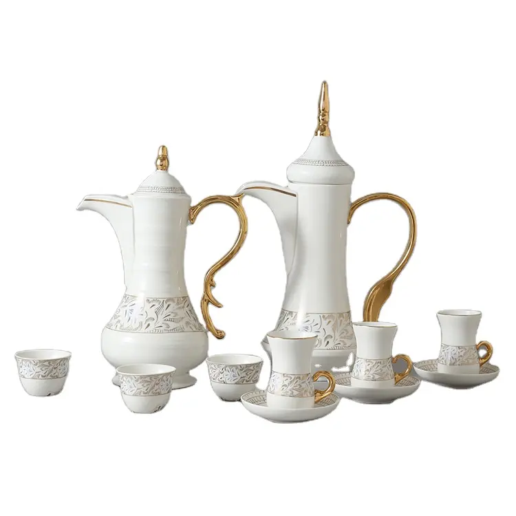 Customized Hotel Ceramic Coffee Set Wholesale Tea Cup and Saucer Set Tea Sets Luxury Porcelain Coffee Cup China Teapots Tea Pot