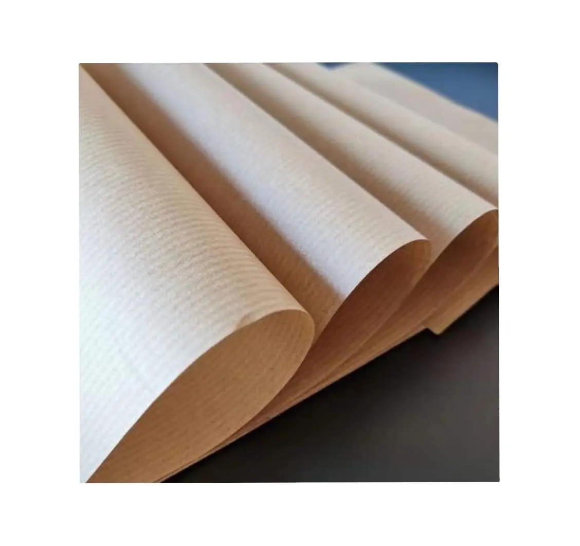 5 rouleaux de papier Kraft non décolorés, papier Kraft brun côtelé, vente en gros, pour emballage, prix d'usine