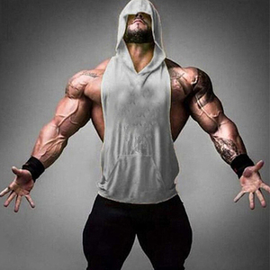 <span class=keywords><strong>Chaleco</strong></span> Deportivo de Gimnasio para <span class=keywords><strong>Hombre</strong></span>, Cómodo, de Secado Rápido, Transpirable, <span class=keywords><strong>con</strong></span> <span class=keywords><strong>Capucha</strong></span>, Tejido de Punto, para Uso Casual, Venta al Por Mayor - Product Image 4
