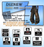 Ensemble de jeans DIZNEW pour homme, veste bleu clair à sequins noirs, pantalon baggy, broderie lettres, motif étoile, bords bruts, style artistique, personnalisé OEM