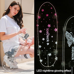 Top vente 31*8 pouces anti-dérapant clair acrylique Skateboard camion personnalisé imprimé <span class=keywords><strong>Surfskate</strong></span> pour mur Art <span class=keywords><strong>Longboard</strong></span> gravité coulée - Product Image 4