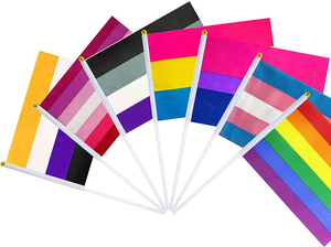 Gran Stock, Venta Caliente, <span class=keywords><strong>Bandera</strong></span> <span class=keywords><strong>de</strong></span> Mano 100% Poliéster LGBT, Lesbiana, Transgénero, Bisexual, <span class=keywords><strong>Bandera</strong></span> <span class=keywords><strong>de</strong></span> Mano del Orgullo Gay con Arcoíris - Product Image 2