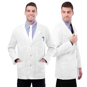 Bata de laboratorio frontal a presión antiestática personalizada para hombre, batas de hospital transpirables resistentes al calor para médicos y pacientes - Product Image 4