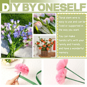 Kawat Bunga untuk Rangkaian Bunga dan Kerajinan DIY, Kawat Bunga Hijau Tua untuk Pengaturan Bunga Florist - Product Image 3