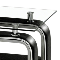 Table basse décorative en métal et verre, design moderne et minimaliste, portable, légère, facile à assembler, construction durable pour le salon