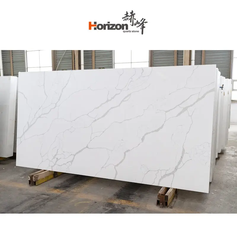 Horizon Wholesale artificial glass Quartz Stone Calacatta White Quartz Stone Price Natural Quartz Stone Slabs