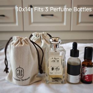 Sac en coton personnalisé avec cordon de serrage et logo pour parfum et cosmétiques, 10x14cm, emballage cadeau écologique - Product Image 1