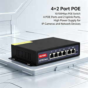 Solution PSE, commutateur PoE 4 ports 100 Mbps, 4 ports PoE 100 Mbps, 2 ports Uplink 100 Mbps, 75 W, commutateur <span class=keywords><strong>Ethernet</strong></span> à montage en rack pour caméra CCTV - Product Image 3