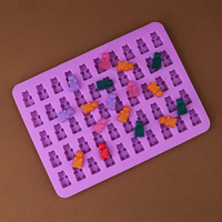 50 grilles de bonbons ours silicone moule glaçon moule gommes à la main bricolage silicone chocolat moule