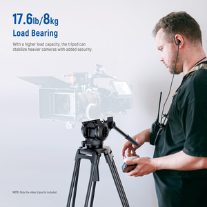Cámara Trípode de aluminio Cabeza fluida Cámara digital SLR Trípode de video de aluminio profesional resistente - Product Image 4