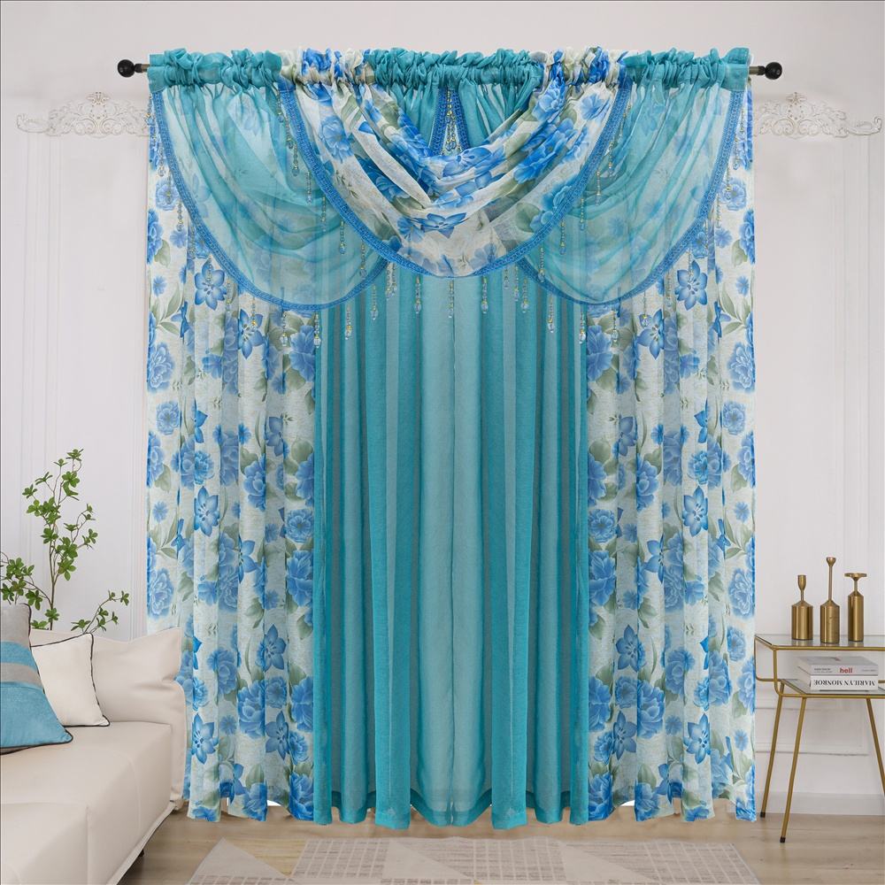 สีฟ้า(3valance+4sheers)