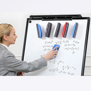 Foska Teacher Supplies Multi Colors Durable ABS Shell Dry Erase Portable Magnetic White Board Duster avec 6 couches de feutre - Product Image 2
