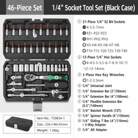 Ensemble d'outils multifonctionnels pour la maison, 45 pièces, perceuse, clé dynamométrique, outils en acier au carbone, coffret rigide, OEM
