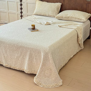 Housse de lit en jacquard de coton et de lin français - Product Image 4