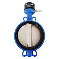 Vannes papillon industrielles manuelles en fonte ductile avec doublure en caoutchouc pour applications aquatiques