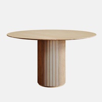 Table à manger minimaliste italienne en bois massif personnalisable, mobilier moderne pour restaurant, fabriqué en Chine, aucun assemblage requis