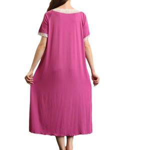 Pyjama XL personnalisable pour femme, sexy, en dentelle, col en V, avec cordon de serrage, en viscose, couleur unie, respirant, bretelles croisées sur le <span class=keywords><strong>devant</strong></span> - Product Image 5