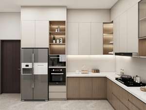 Fabricant de meubles de cuisine sur mesure à Foshan, armoires de cuisine bicolores, ensemble complet - Product Image 2