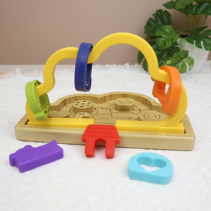 Thiết kế mới BPA <span class=keywords><strong>free</strong></span> động vật Montessori giáo dục Silicone trẻ em bằng gỗ câu đố đồ chơi cho trẻ em học tập - Product Image 4