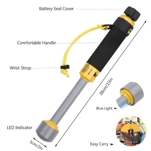 جهاز كاشف المعادن, جهاز محمول باليد 100 قدم تحت الماء بالكامل مقاوم للماء ، مؤشر دبوسي للكشف عن المعادن ، إرسال واستقطاب النبضي مع الاهتزاز ، LED 740 ، مكتشف - Product Image 3