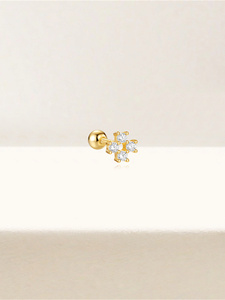 Pendientes de Plata de Ley 925 con Circonitas en Forma de Mini Flor para Niña - Product Image 2