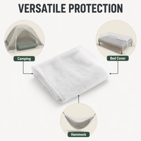 Moustiquaire rectangulaire légère blanche 48" x 72" pour le camping, les voyages, la couverture de lit, l'abri et la protection contre les insectes en extérieur
