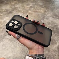 Nouvelle coque magnétique transparente noire pour iPhone 17 16 15 14 13 12 11 Pro Max, compatible avec la charge sans fil, en acrylique rigide, protection intégrale