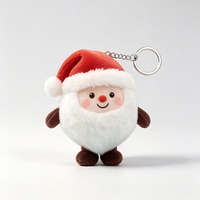 Porte-clés en peluche personnalisé de Noël avec rembourrage en coton PP, design doux, styles variés, breloque de sac de Noël pour cadeau d'anniversaire