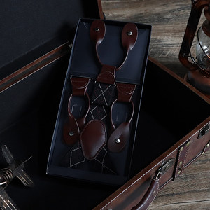 Bretelles élastiques pour hommes, style rétro britannique, à clipser, en Y, réglables pour pantalon - Product Image 6